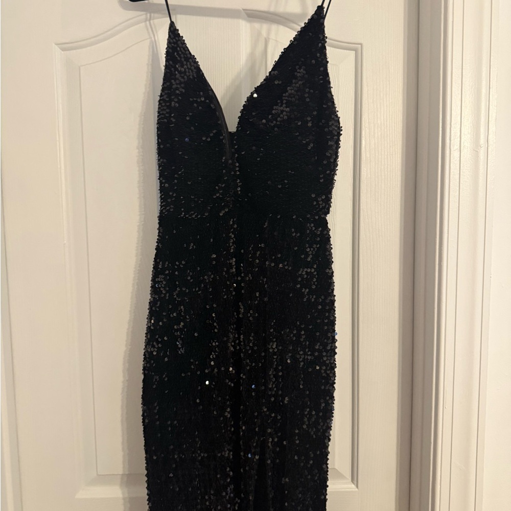 Elegant Black Sequin Dress